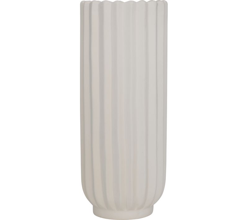Vase Ocea Strié En Dolomite 15x15x36,5 Cm Blanc