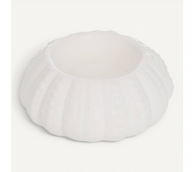 Photophore Ocea En Grès 8,4x3,5x8,4 Cm Blanc