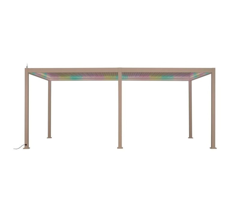 Pergola Bioclimatique Evora électrique 6 X 3 M Aluminium Argile Hespéride