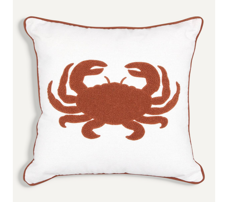 Coussin Brodé Oceania 45x45cm Blanc