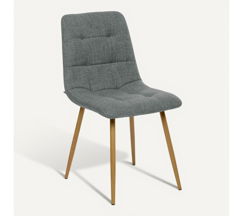Chaise Tissu Sirac Tilleul Pieds Métal Effet Bois Atmosphera