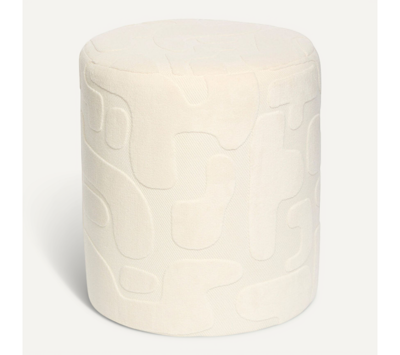 Pouf D36 Cm Delor Décorateur Blanc