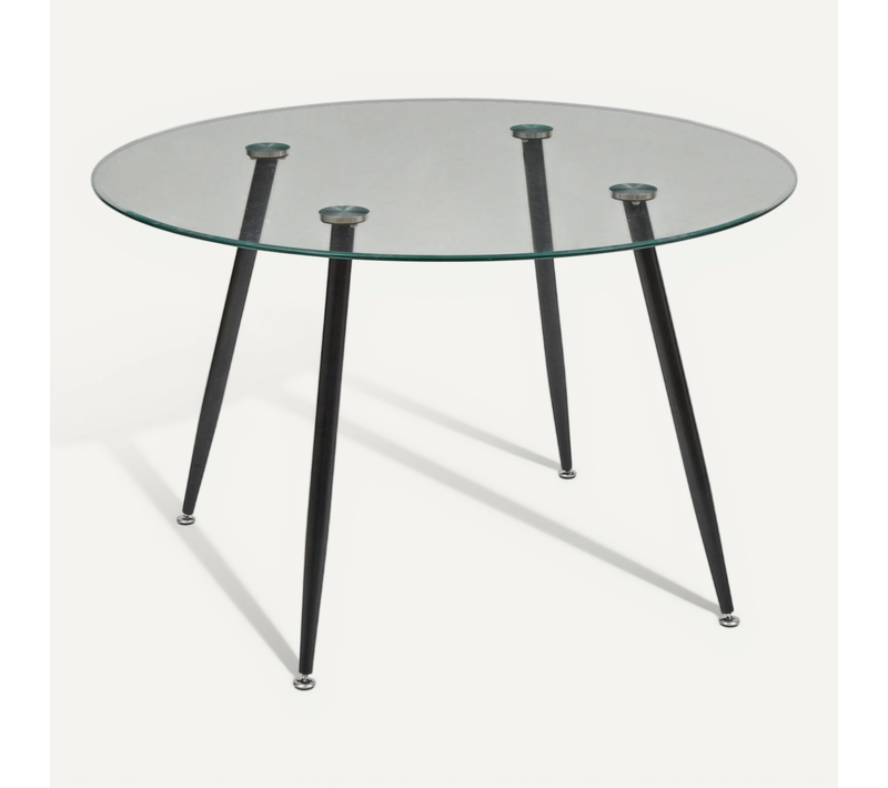 Table À Manger En Verre Trempé 4 Places Ostras D120cm