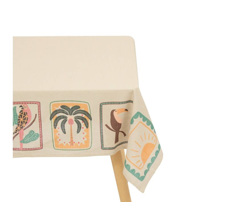 Nappe Rectangulaire Tropical 240x140cm Coton Beige