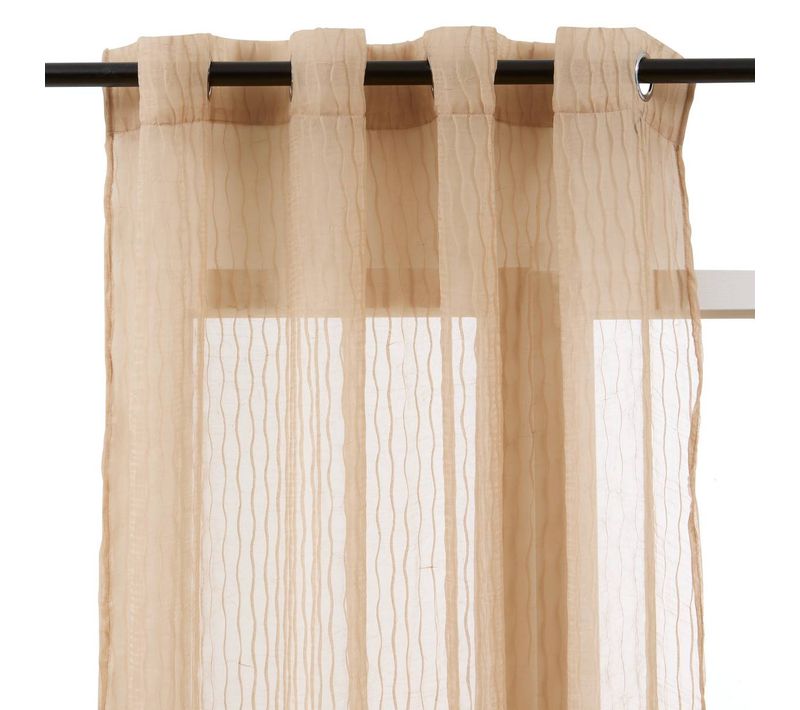 Voilage Mila Rayures Texturées140x240cm Beige Lin