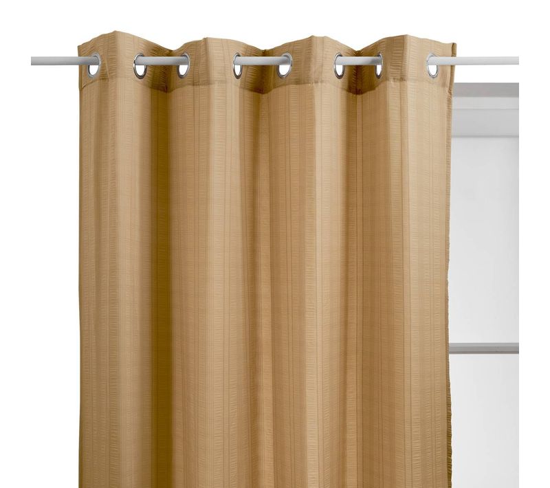 Voilage Noa Motif Rayures Plissées140x240cm Beige