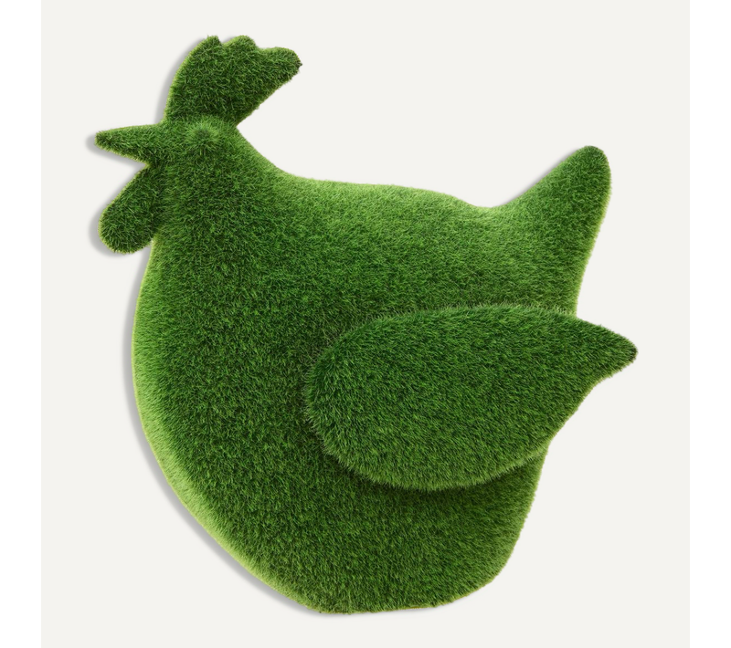 Statuette Poule Grass Gazon Synthétique H25,4cm Vert