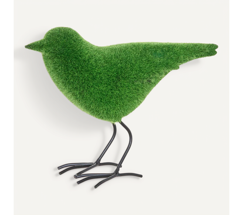 Statuette D'oiseau Grass Gazon Synthétique H19,7cm Vert