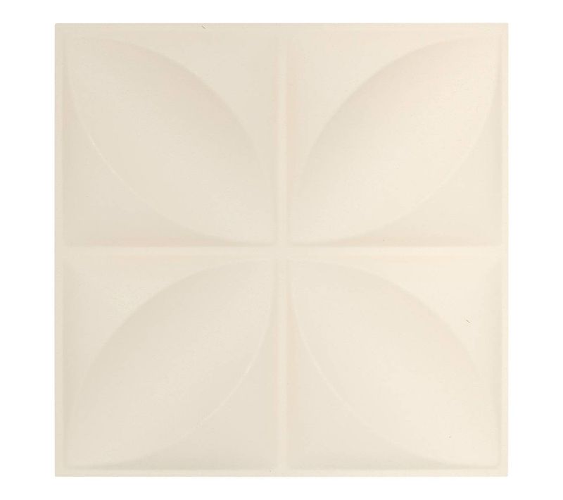 2 Stickers Muraux Oren Fleur 30x30cm Blanc