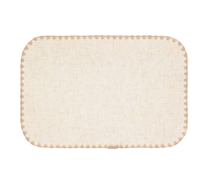 Set De Table Rectangulaire En Poly-lin - 45x30 Cm - Beige
