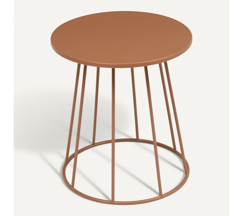 Table à Café D38 Cm Latte Métal Terracotta