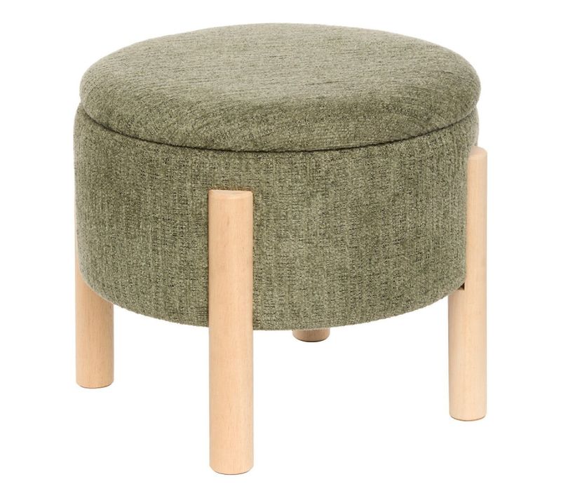 Tabouret Coffre Elki D45,5 Cm Chenille Kaki