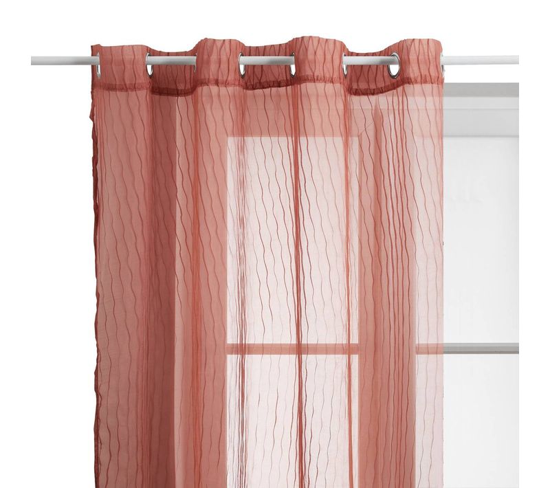 Voilage Mila Rayures Texturées140x240cm Terracotta