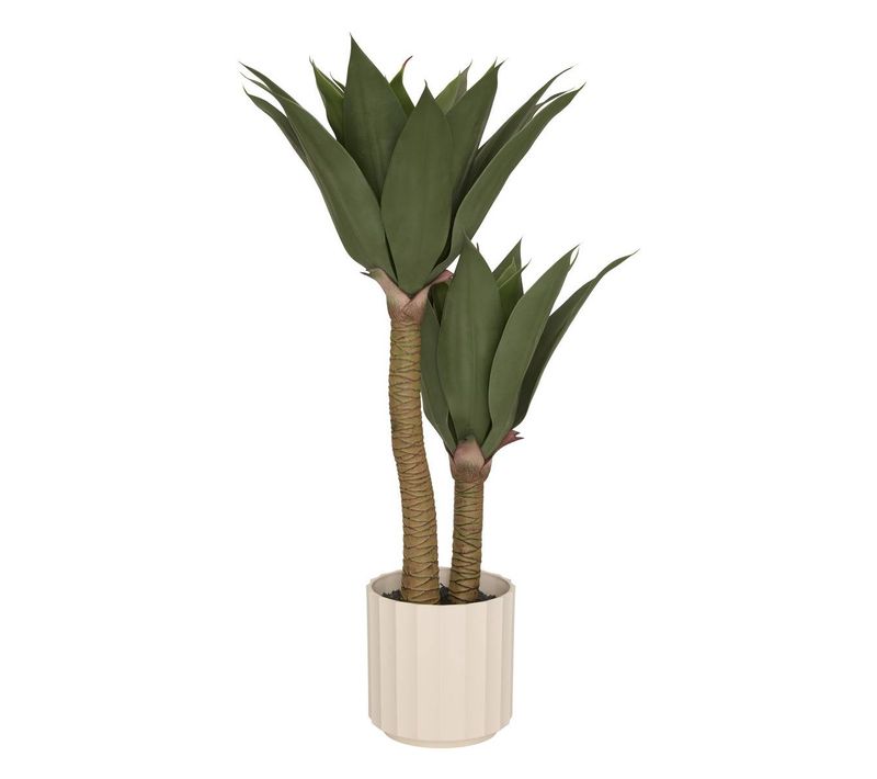 Agave Artificiel Nyer H.96cm Avec Pot Blanc