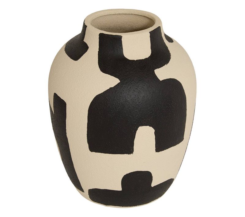 Vase Nyer H.31,5cm Beige Et Noir