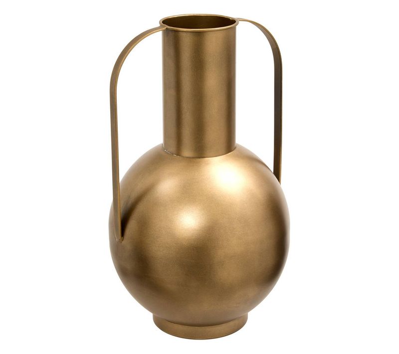 Vase En Métal Barrel H.42,5cm Doré