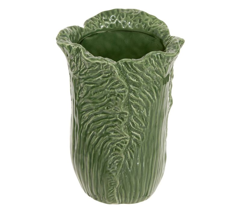 Vase En Céramique Salade Lisière H.20cm Vert