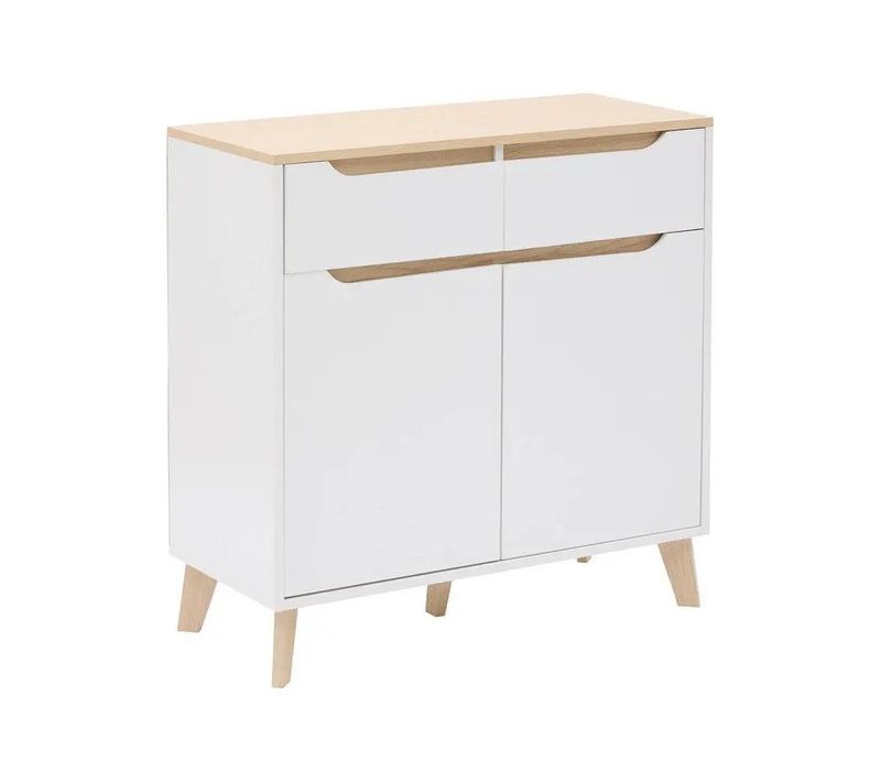 Meuble D'entrée Luma Multiusage 80 Cm Bois Blanc