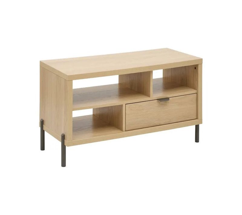 Table Basse 1 Tiroir Alvo 92,5 Cm Mdf Naturel 5five