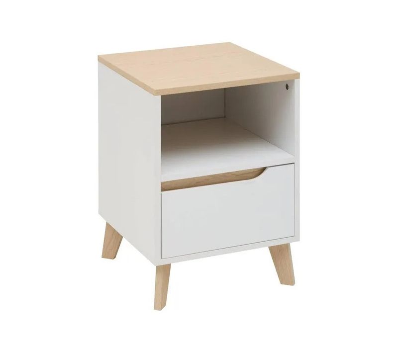 Chevet 1 Tiroir Luma 55 Cm Blanc