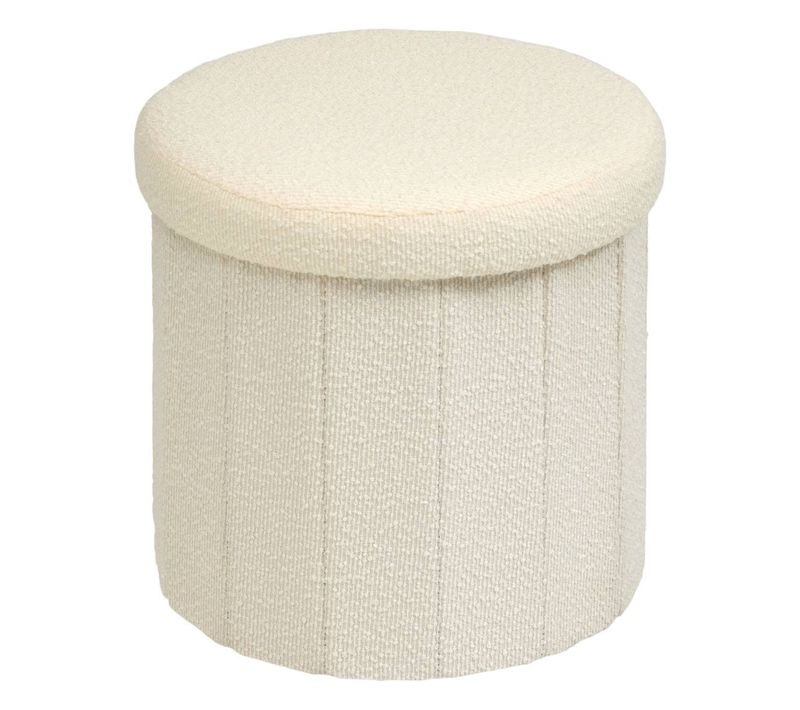 Pouf Fink Rond Pliable D.38cm Blanc