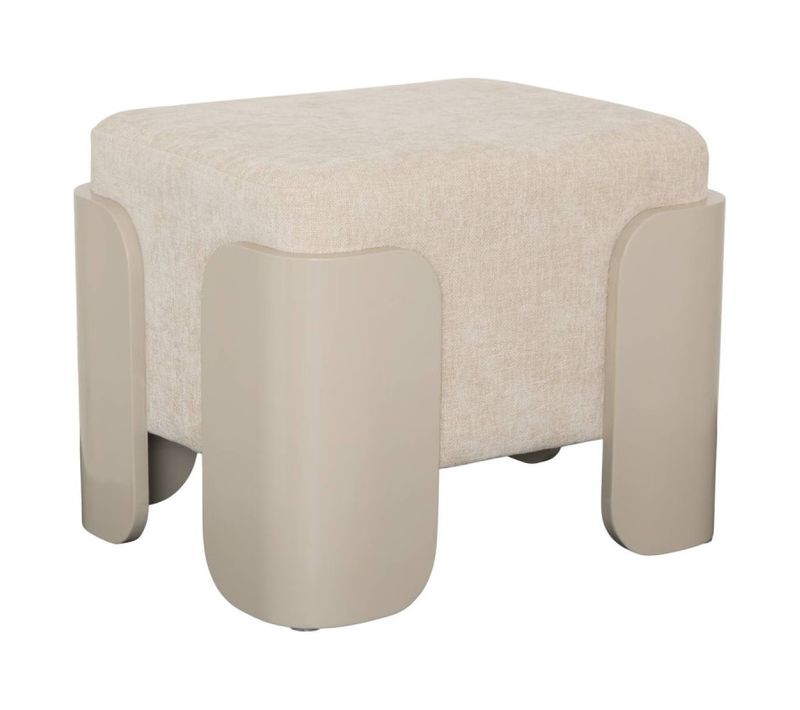 Pouf Mizar 38 X 36 Cm Chenille Ivoire Atmosphera