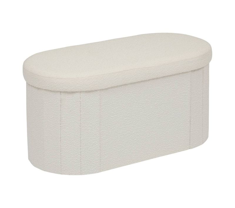 Pouf Fink Ovale Pliable 38x76cm Blanc