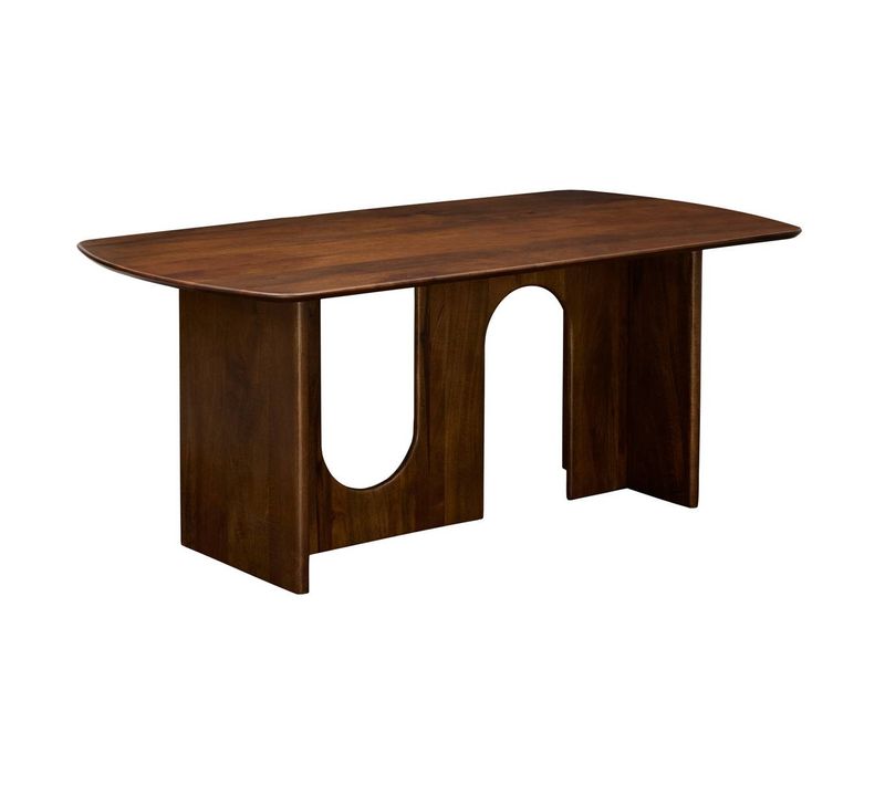 Table À Manger Shelty Rectangulaire 90x180cm 6 Places Marron