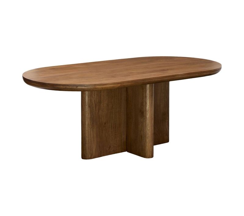 Table À Manger Nagda Ovale 100x200cm 8 Places Marron