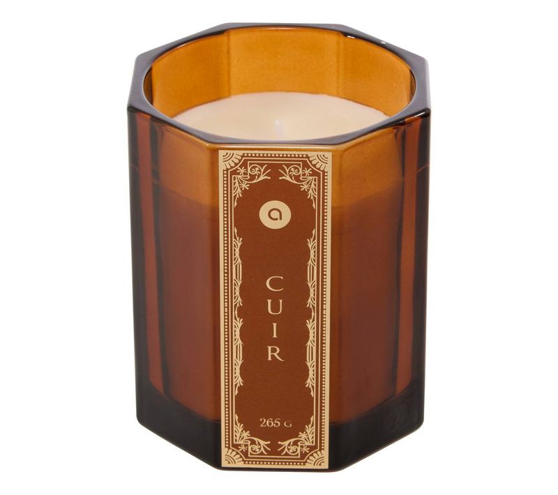 Bougie Parfumée Lucien Hexagonale 265g Cuir