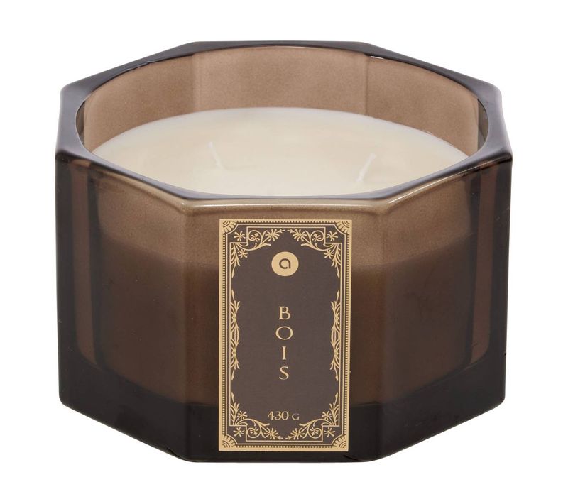 Bougie Parfumée Lucien Hexagonale 430g Bois