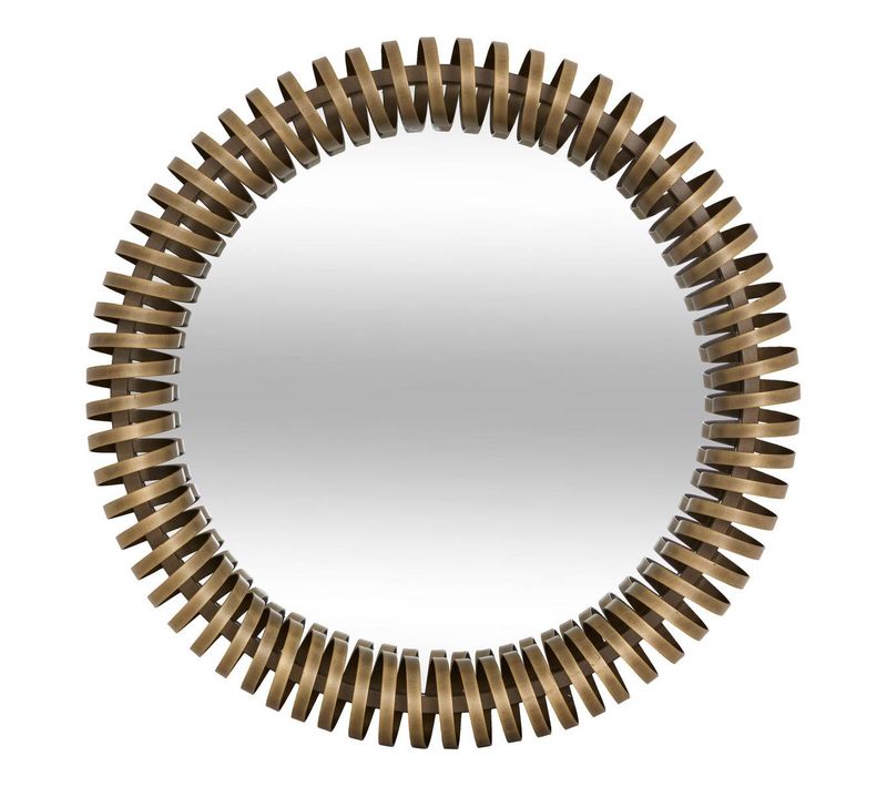 Miroir Rond Barrel D.61cm Doré Métallisé