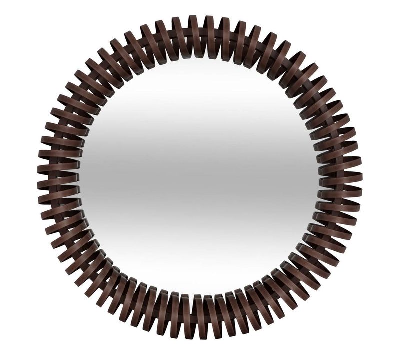 Miroir Rond Barrel D.61cm Marron Métallisé