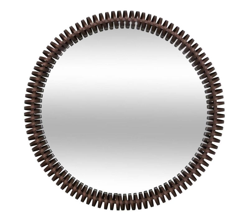 Miroir Barrel Rond D.90cm Marron