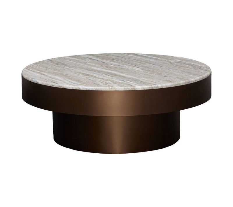 Table Basse Graphite Ronde D.80cm Marron