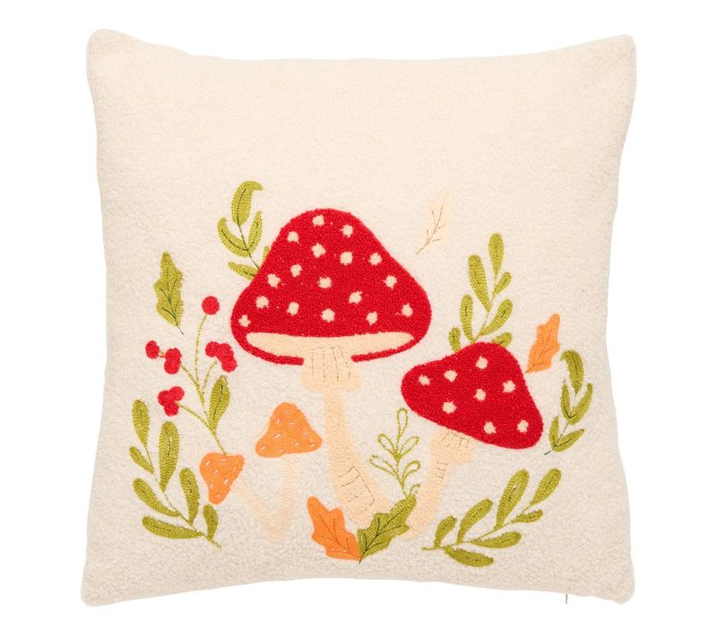Coussin Automne Carré 45x45cm Blanc