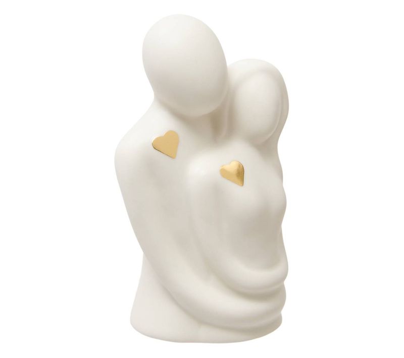 Couple Déco Clery H.9,5cm Blanc