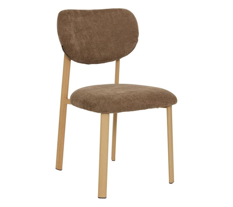 Chaise Decia Tissu Tonka Pied Métal Effet Hêtre Atmosphera