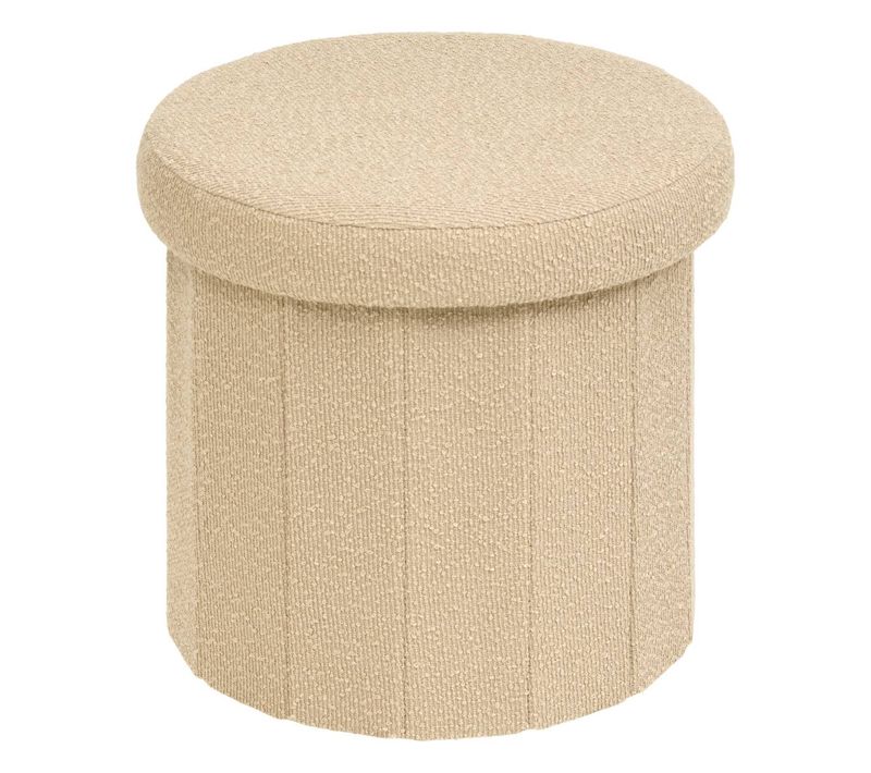 Pouf Fink Rond Pliable D.38cm Beige