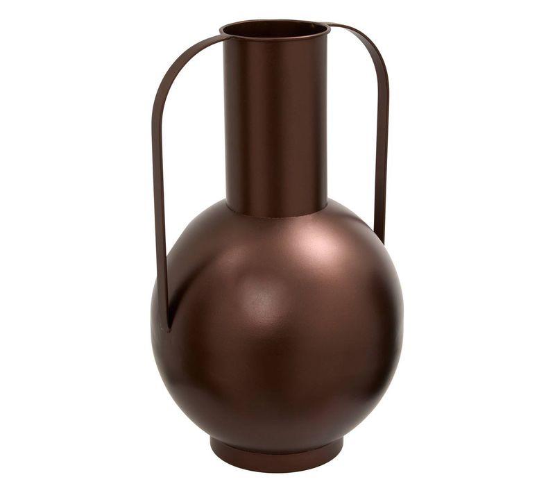 Vase En Métal Barrel H.42,5cm Chocolat
