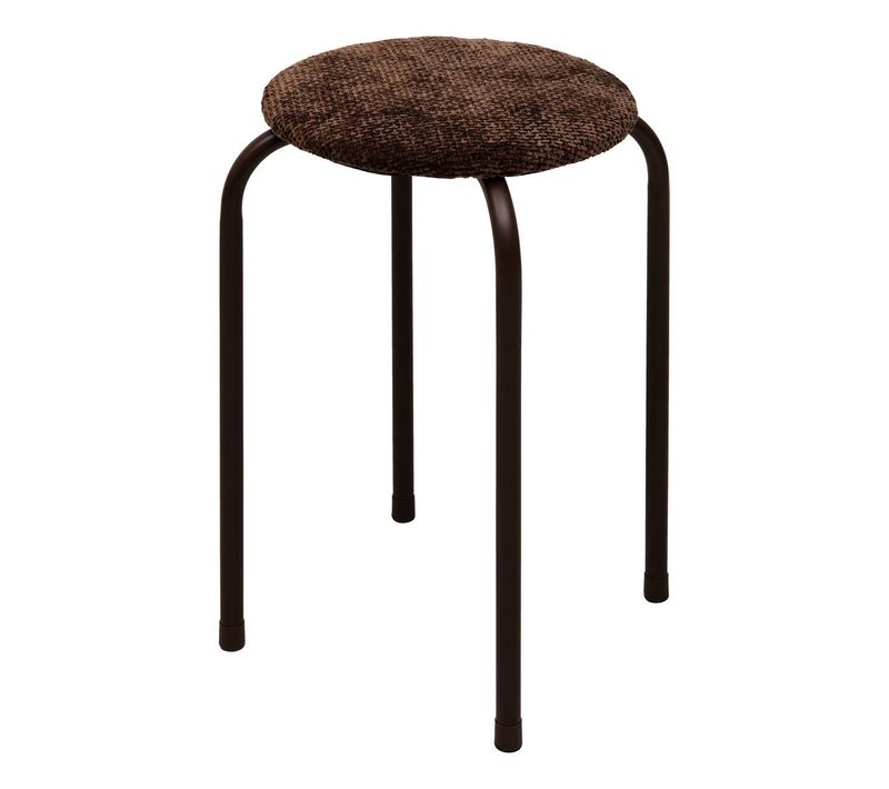 Tabouret Rond Empilable Avec Assise Velous Flexy Marron