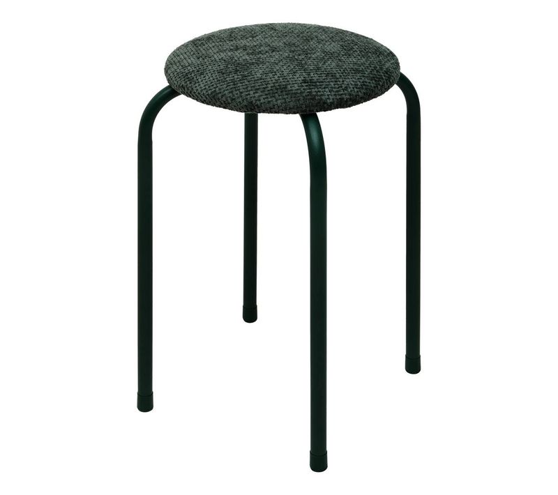 Tabouret Rond Empilable Avec Assise Velous Flexy Vert
