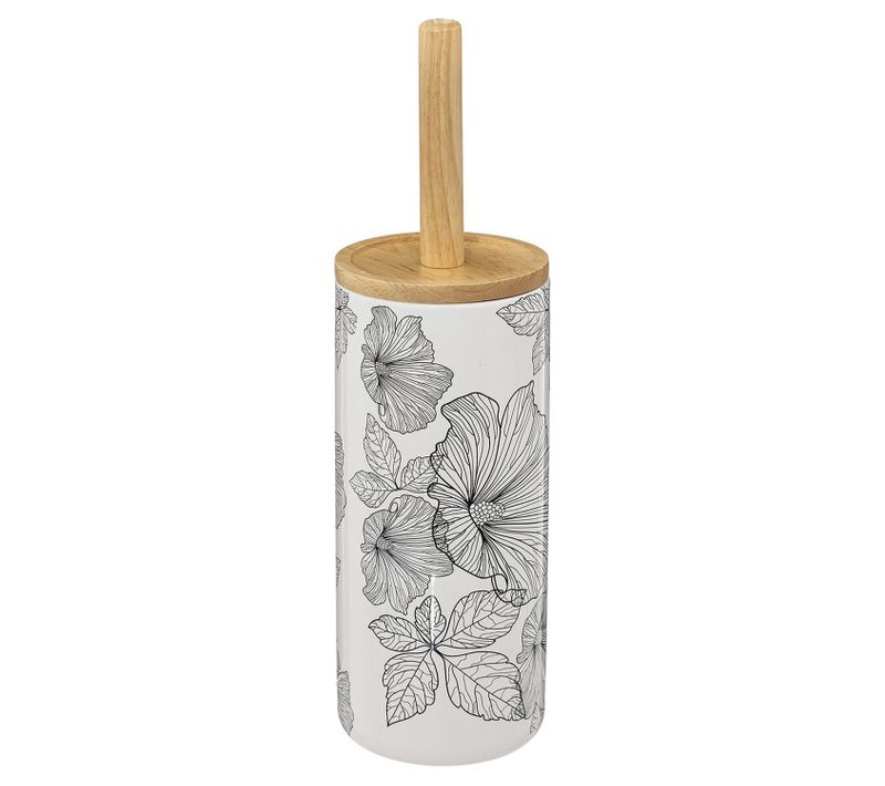 Brosse Wc Blackflora En Grès - Noir Et Blanc