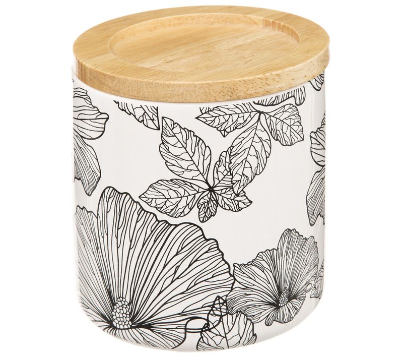 Boite De Rangement Pour Salle De Bain Pour Coton Et Coton-tige Avec Couvercle Blackflora - Noir Et