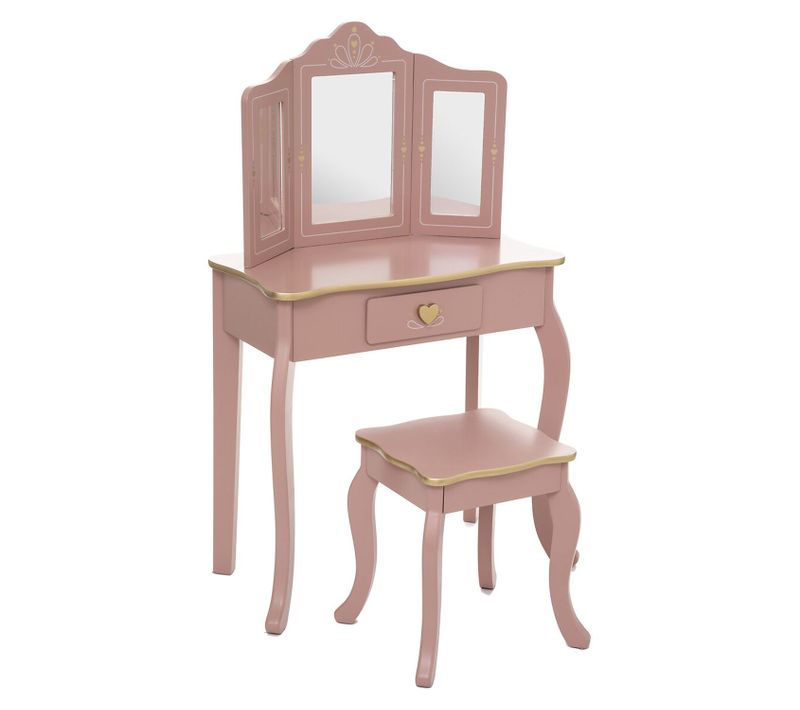 Coiffeuse Et Tabouret Sissi Pour Enfant - Rose