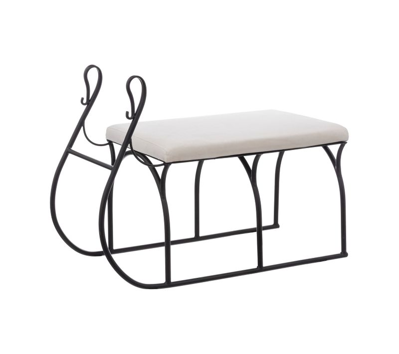 Banquette D'intérieur En Métal Modèle Luge - Blanc Et Noir