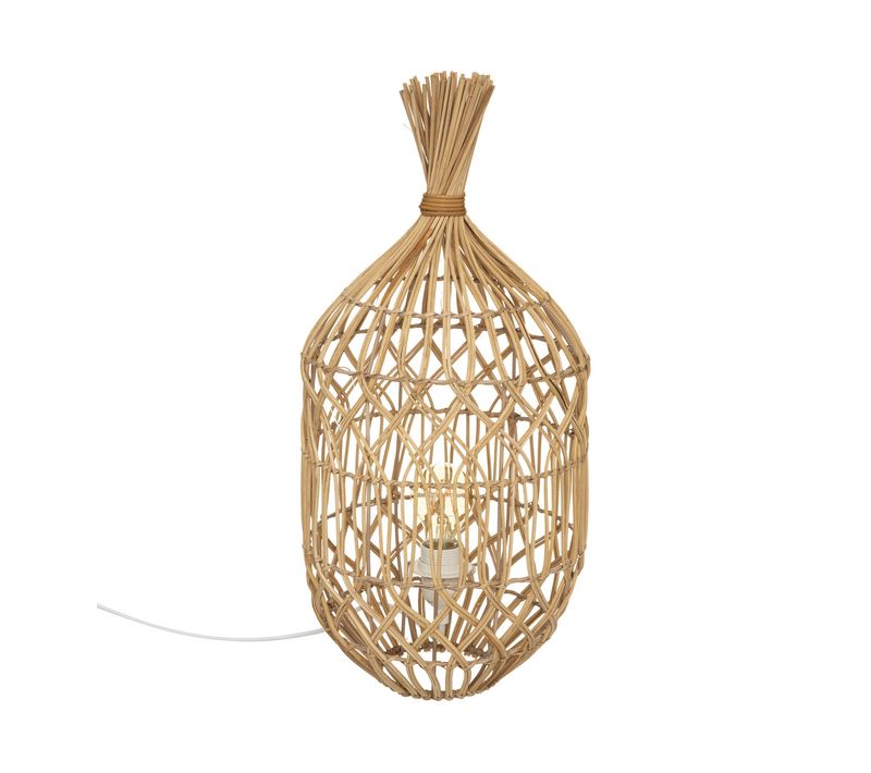 Lampe à Poser En Rotin Naturel H 55 Cm