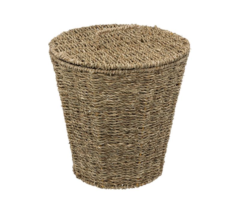 Poubelle De Salle De Bain Avec Couvercle En Seagrass 9 L