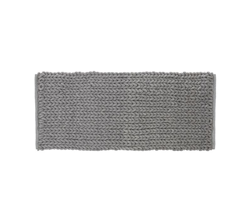 Grand Tapis De Salle De Bain Épais Gris 50 X 120 Cm