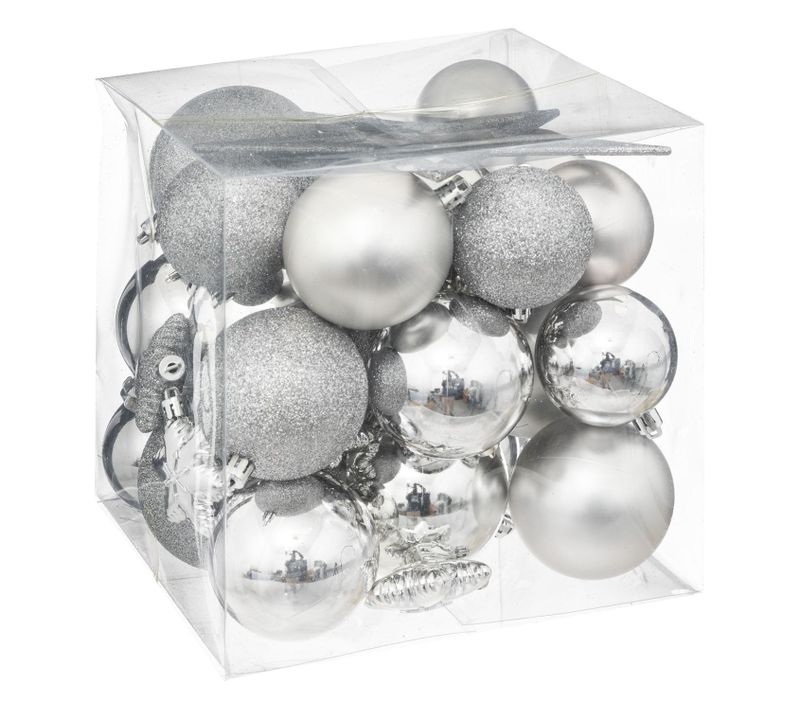 Coffrets Décoration Sapin De Noël 35 Pièces - Argent